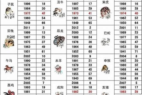 1971年生肖幾歲|12生肖年齡對照表